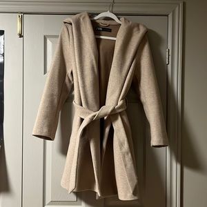 Zara belted coat with pockets